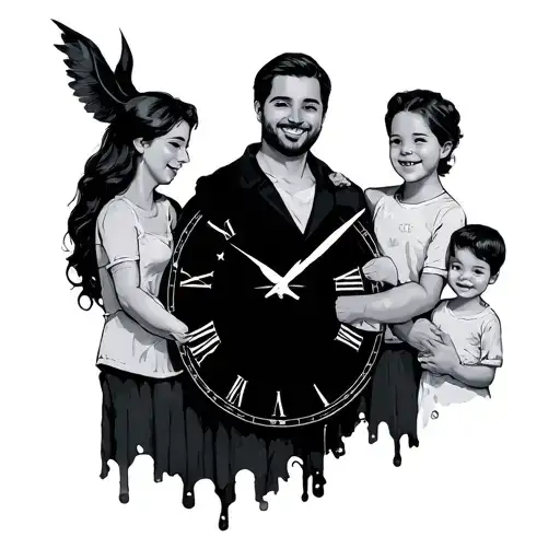 Family On A Clock