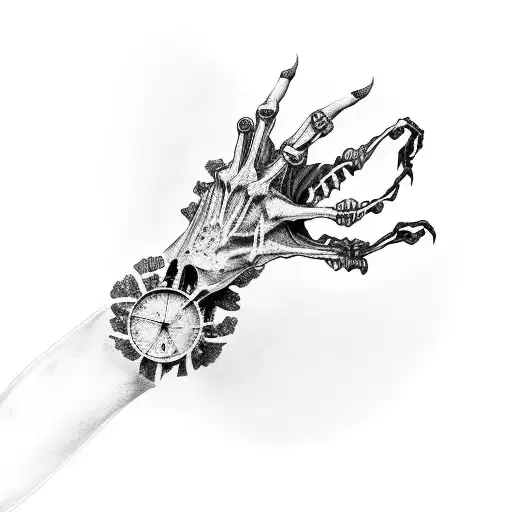 Creation Of Adam With A Skeleton Hand