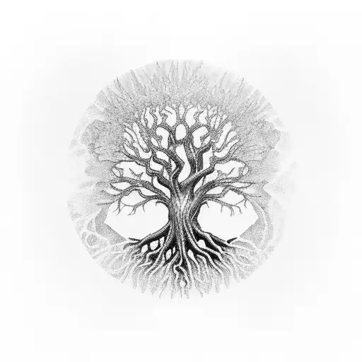 Gothic Tree Of Life With Crystals