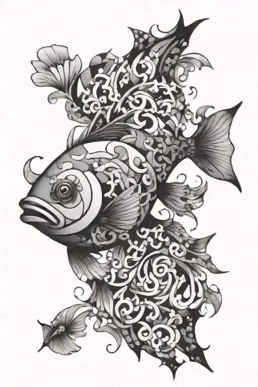 A Pisces Fish Made Up Of Puzzle Pieces
