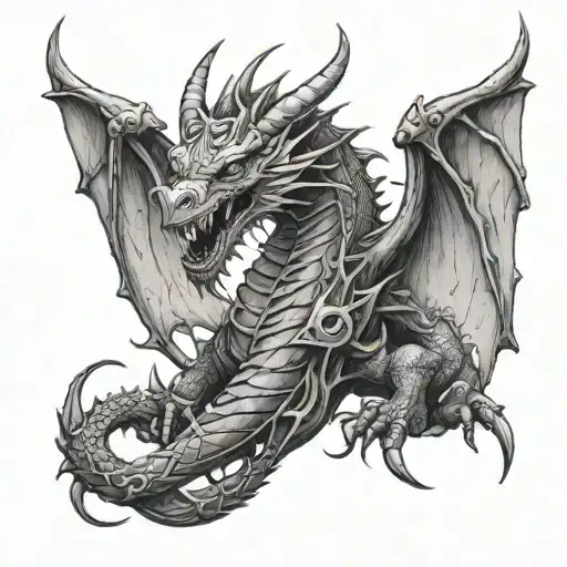 Dragon Vikingo Tattoo Design Inspired