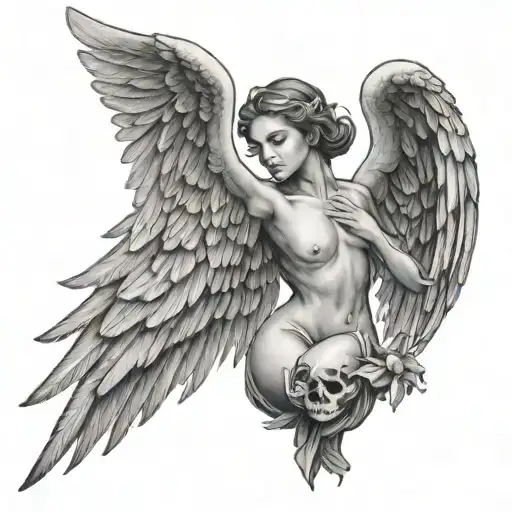 Angel Wings Spread Wide Open Wings Holding