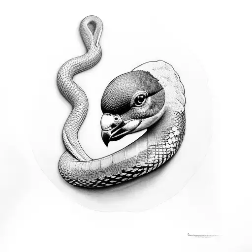 Pigeon And Snake