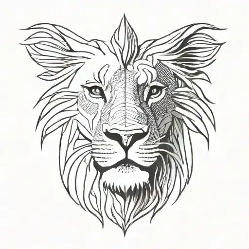 Minimalist Lion Head
