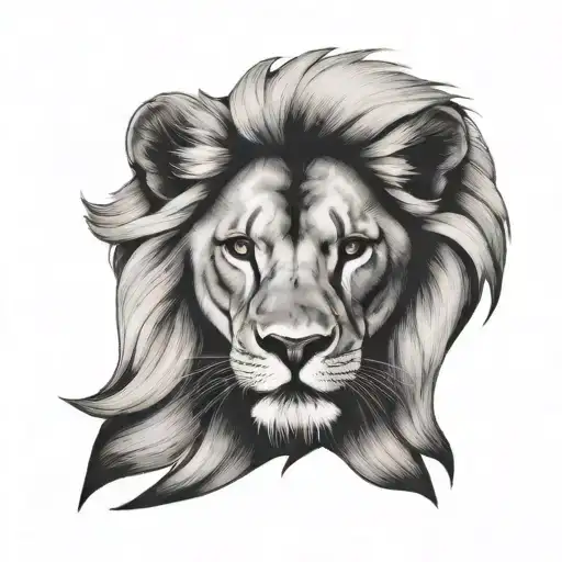 Simple Minimalist Small Lion Head