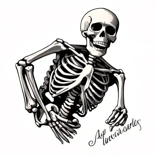 Hispanic Skeleton Carrying Name Written