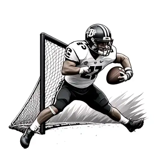 A Football Player Having Just Scored A Goal Post