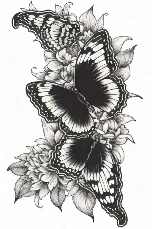 Daisy Lavender Butterfly Perched