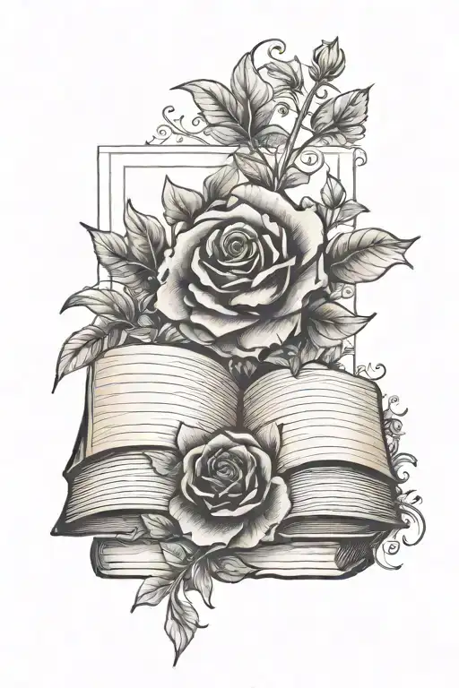 T With Floral Frame Book