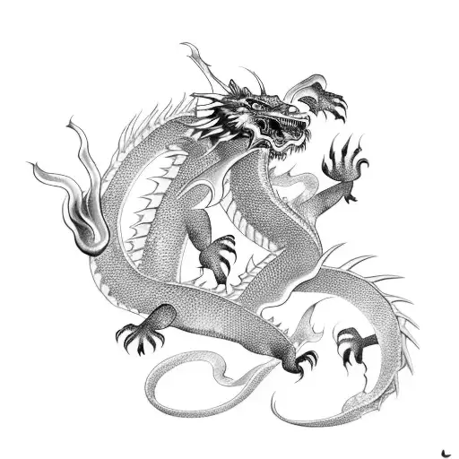 Mechanical Japanese Dragon And Tiger Full Leg