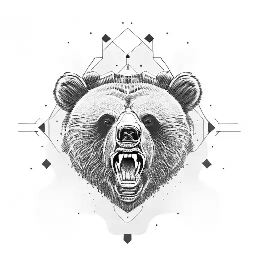 Grizzly Bear Head That Shows Pride