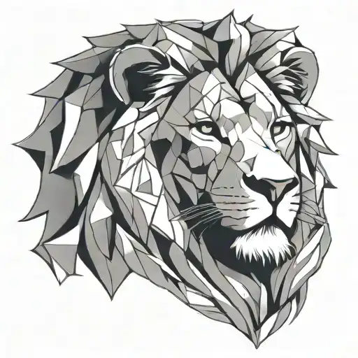 Geometrical Lion Head