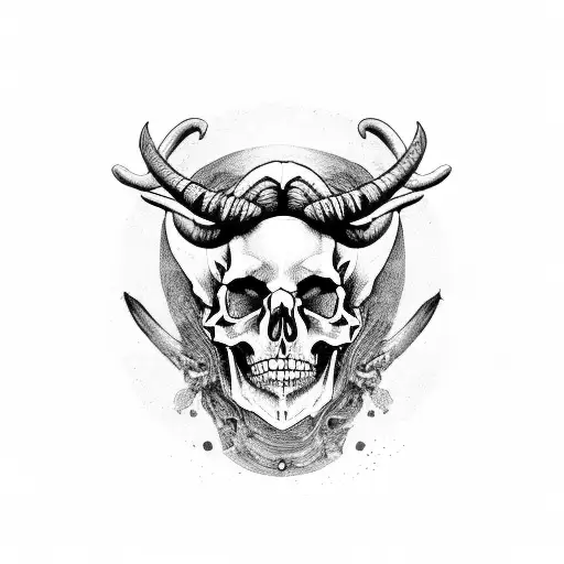 Aries Skull With A Human Head Inside