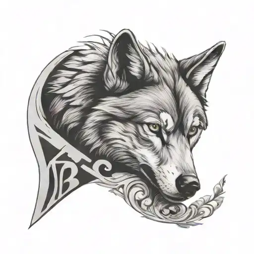 Wolf With Letter K And R