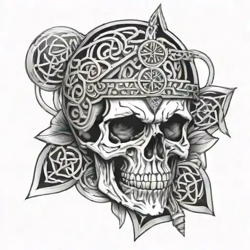 Masonic Skull Surrounded By Celtic Knotwork