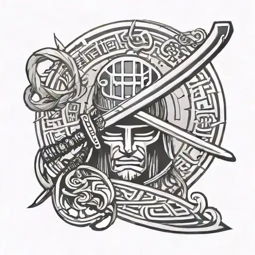 Katana And Hieroglyphs