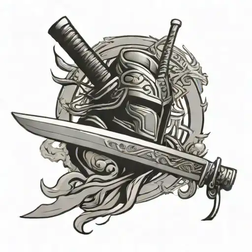 Katana And Hieroglyphs