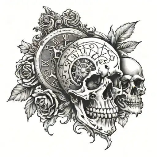 Skull With Clock
