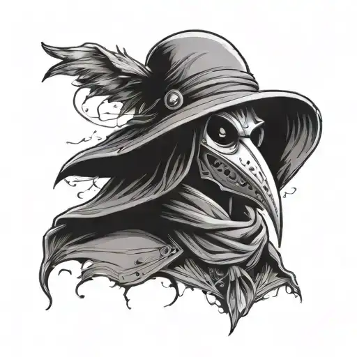 Pretty Hot Female Plague Doctor Character