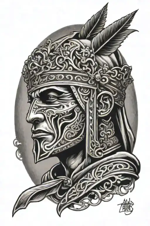 King Baldwin Iv Chicano Style Showing Strength And Courage With His Famous Mask On