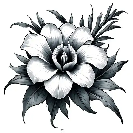 2 18 2024 In Roman Numerals With An Iris Flower