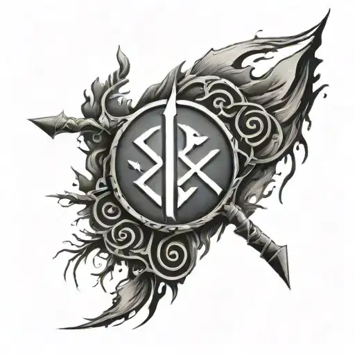 Nordic Runes Negative Black Space Surrounded