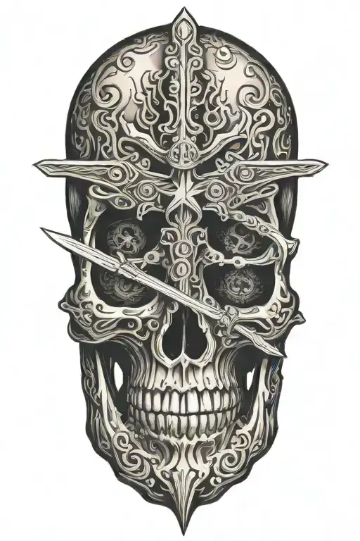 Sword Through A Skull