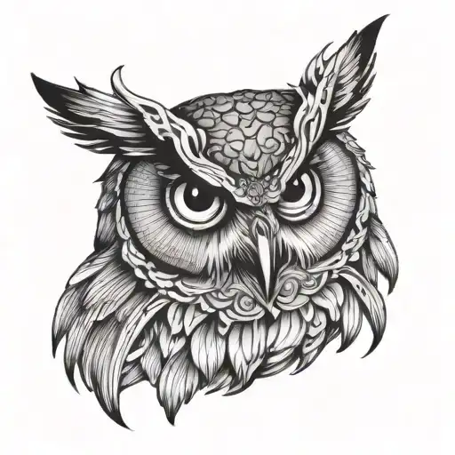 Owl Hand Tattoo Design