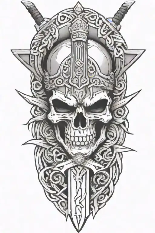Viking Skull And Sword