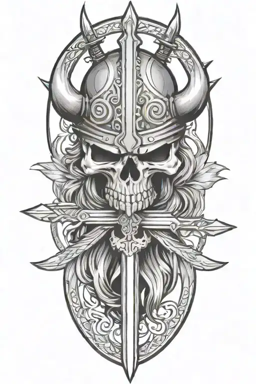 Viking Skull And Sword