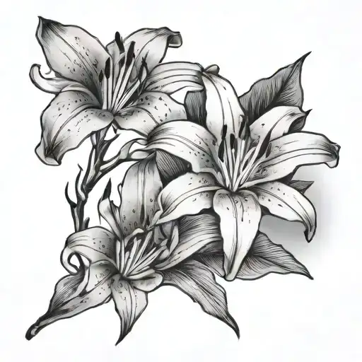 Minimalist Lily Branch