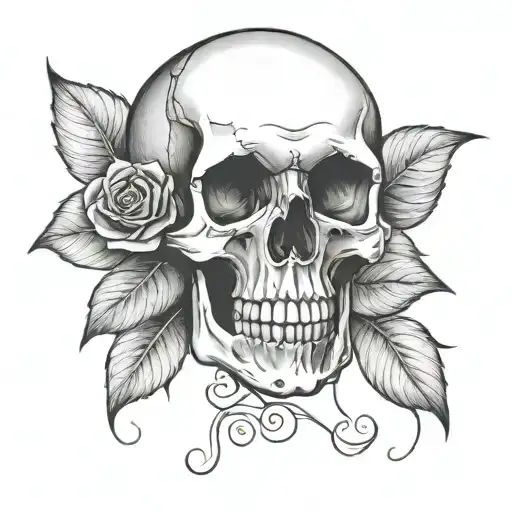 Skull And Rose