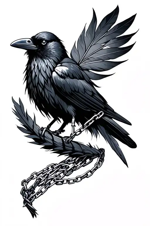 Crow Feathers And Chains Wrapped
