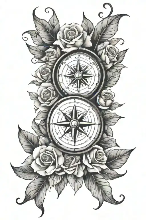 Compass And Flowers