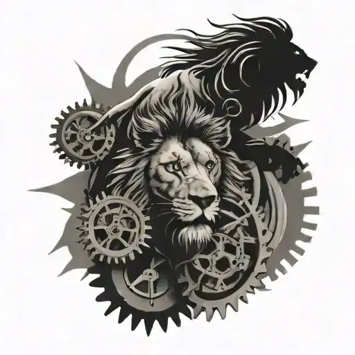 Lion And Clock Gears Forming