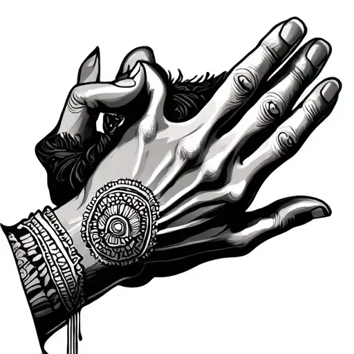 African Hand Tattoo Design