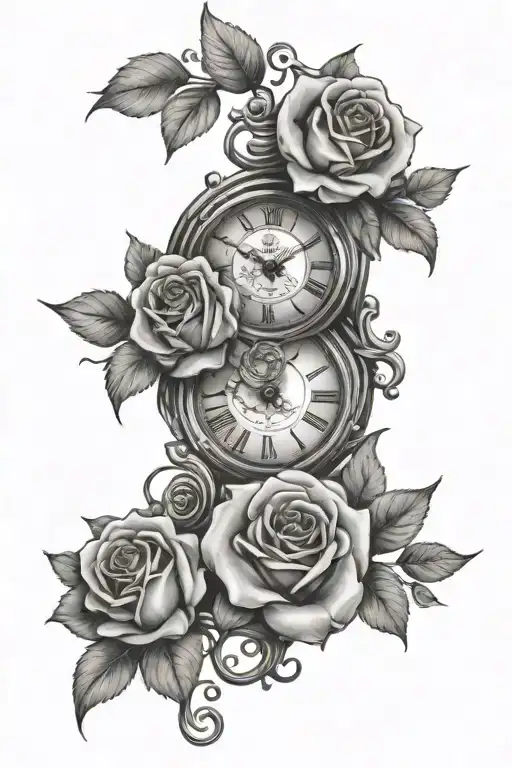 Clock And Roses