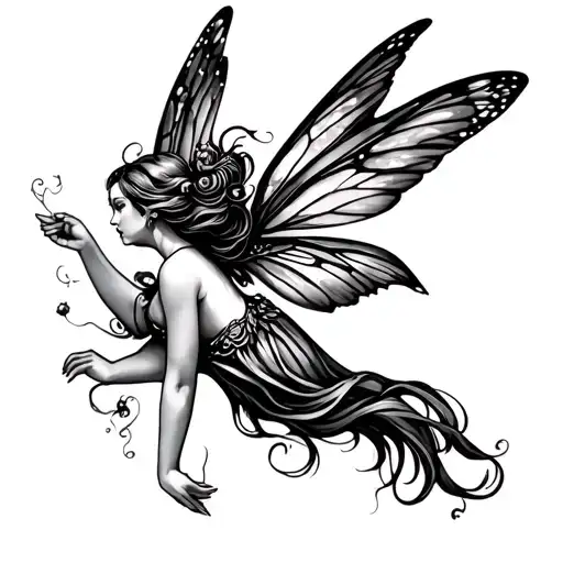 Fairy Flying On Forearm
