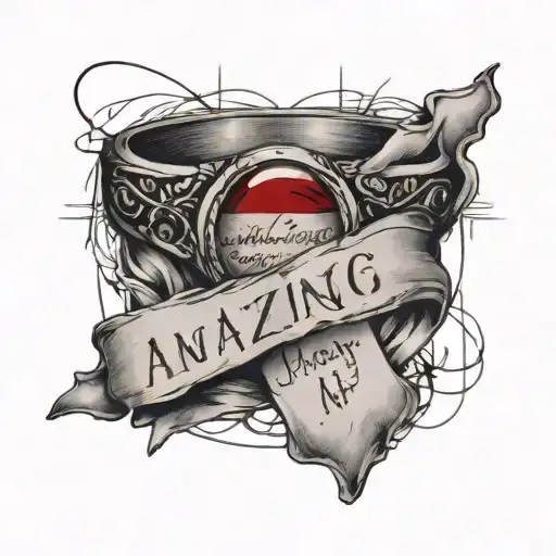 Ripped Out Piece Of Paper With Amazing Grace Lyrics And Red Ruby Ring