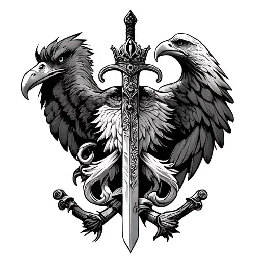 Sword With Crown And Eagle