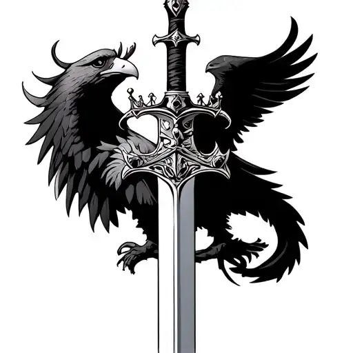 Sword With Crown And Eagle