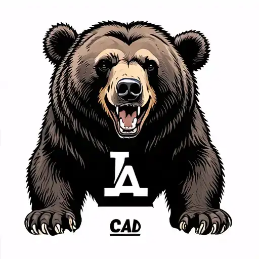 California Bear With Sc And La Logo Incorporated Symbolizing