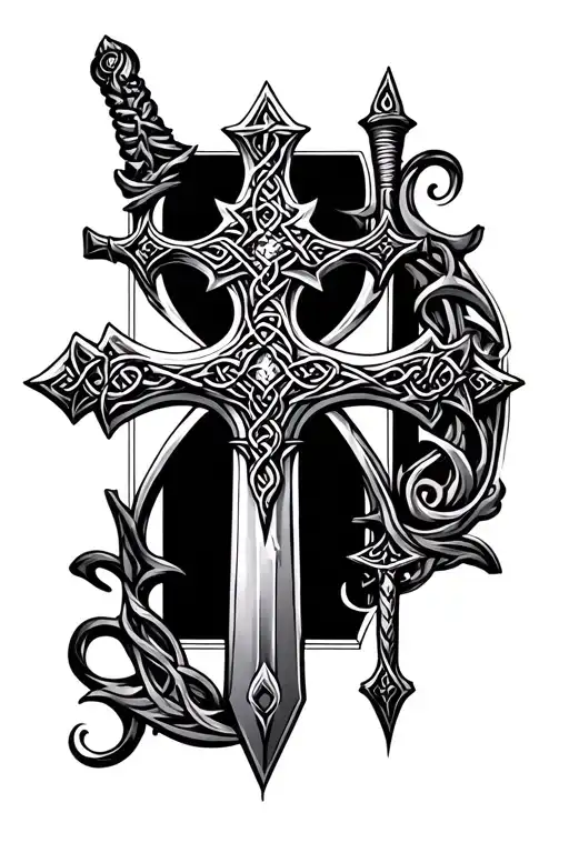 Celtic Cross With Sword