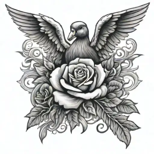 Rose Cross Angel Duck