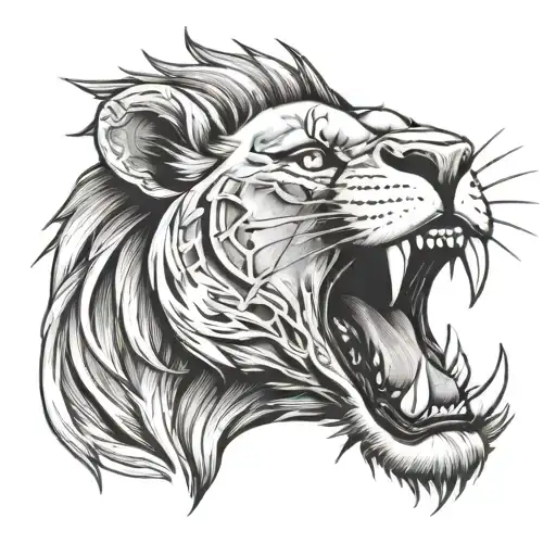 Lion Biting A Bullet