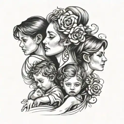 Mother And 3 Children
