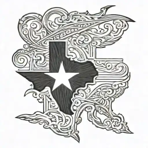 Texas State Outline With Horns