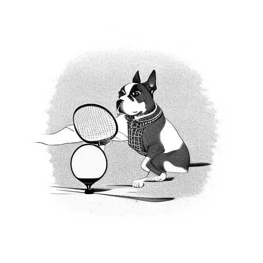 A Person Playing Ping Pong With Their Dog On A Riverbank