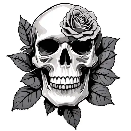 Skull And Rose