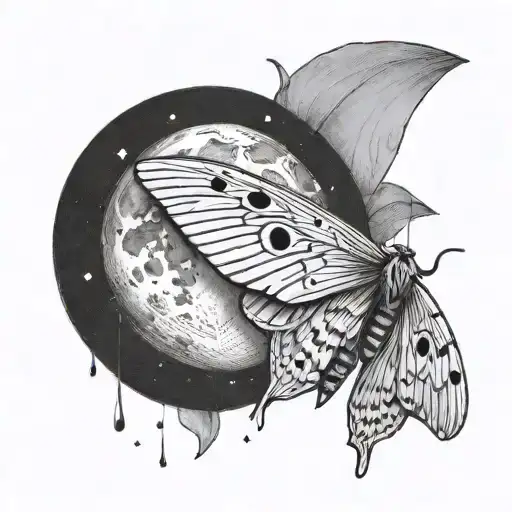 Minimal Moth And Moon